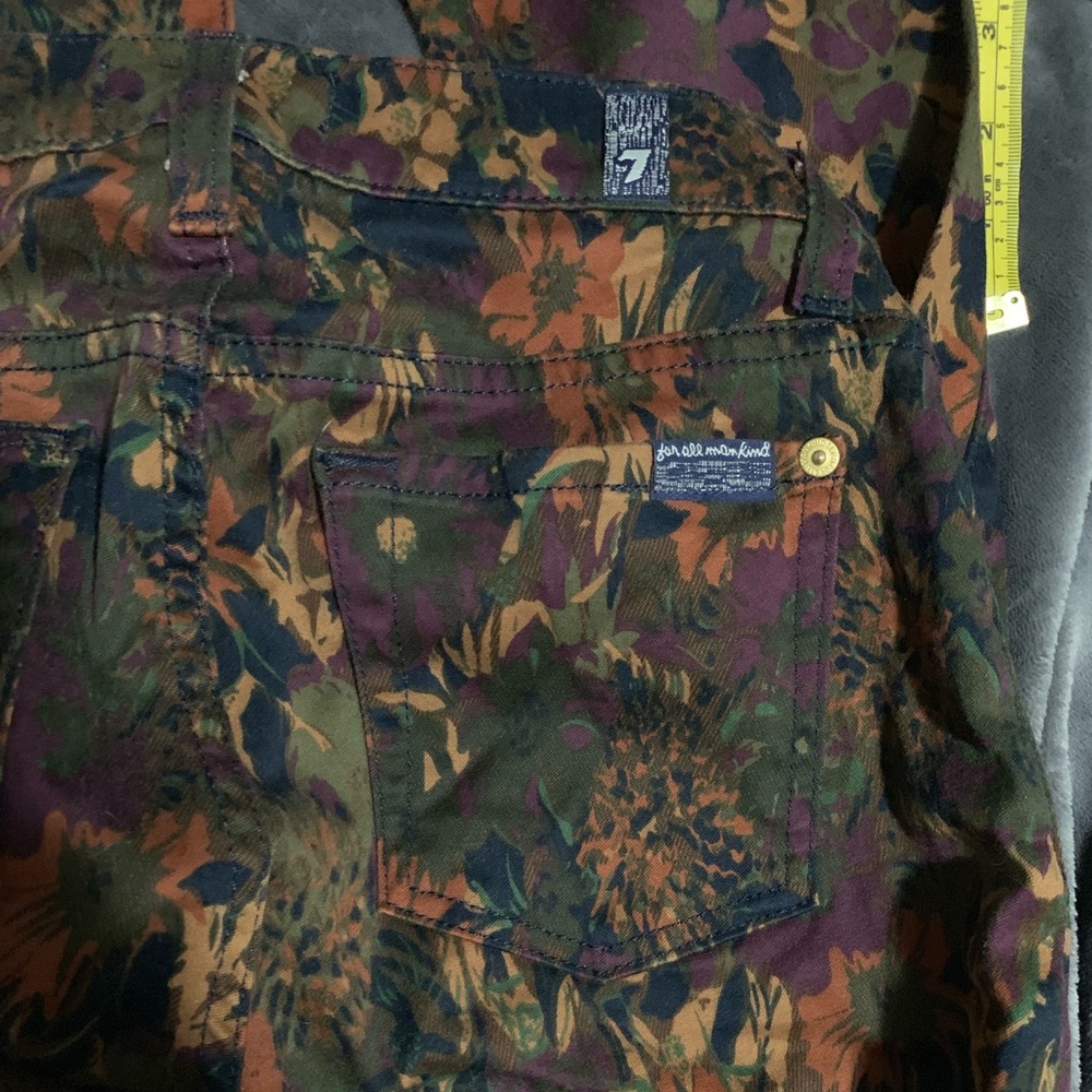 7 for all mankind floral skinny pants